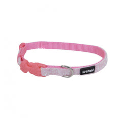 Coastal Pet Products Lil Pals Adjustable Dog Collar with Glitter Overlay Pink Sparkles