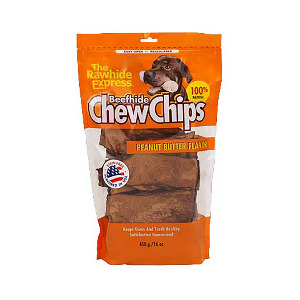 Lennox® USA Flavored-Stain Free Rawhide Peanut Chip Dog Treats 1 Lbs