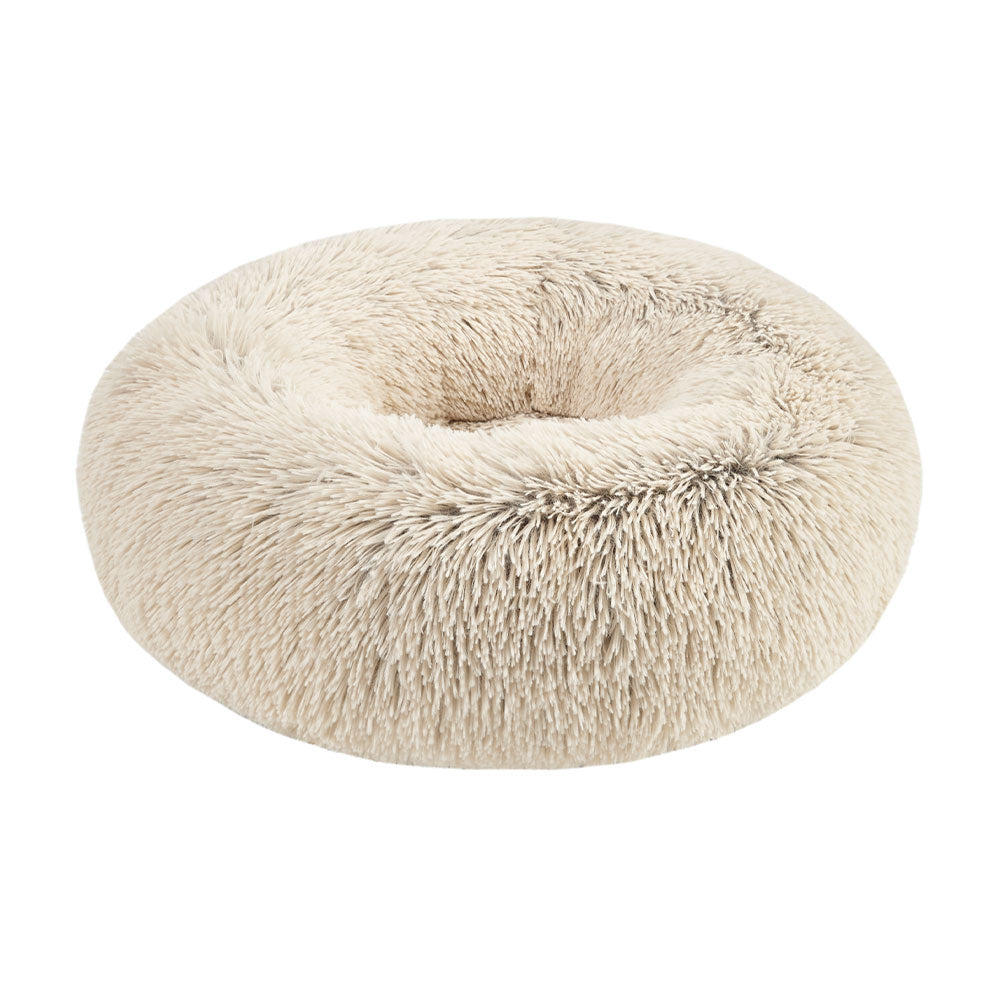 Petcrest® Fur Donut Bed for Dogs & Cats Tan 24"