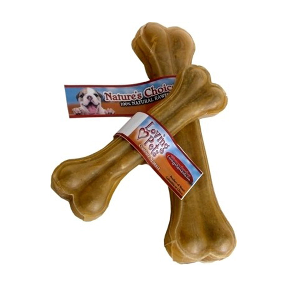 Loving Pets® Nature’s Choice® Pressed Rawhide Bone Dog Treats 10 Inch X 10 Count