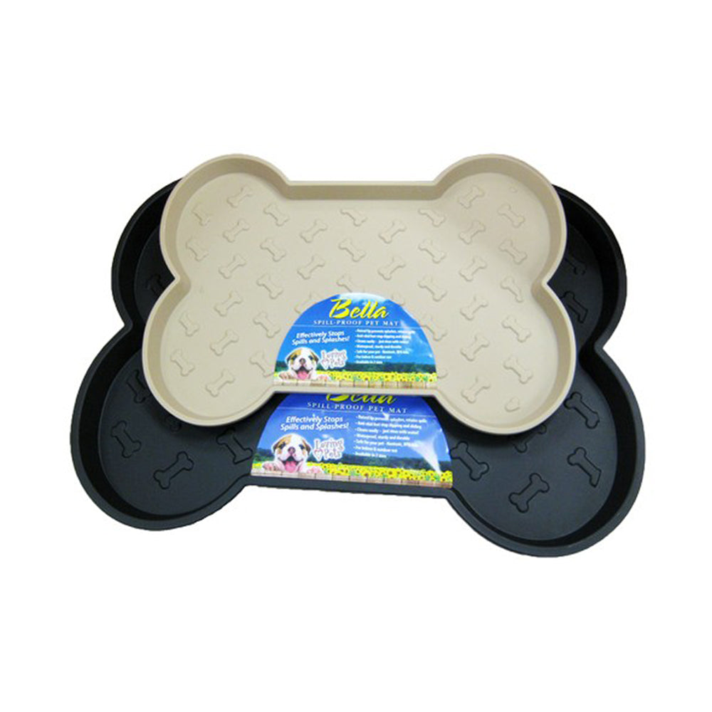 Loving Pets® Bella Spill-Proof Dog Mat Black Color Large